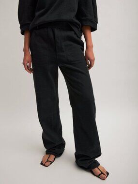 Tibi Cecil Black Peruvian Cotton Sweatpant